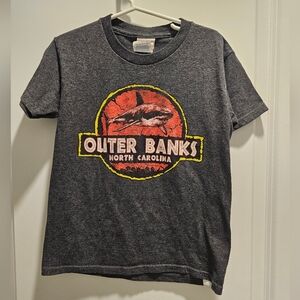 sz S Gray Outer Banks‎ North Carolina Shark Tshirt Vacation Summer Fish